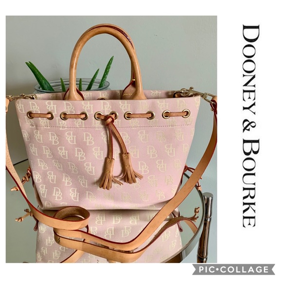 Dooney & Bourke Handbags - Dooney & Bourke purse Bag Pink Tag Leather Canvas